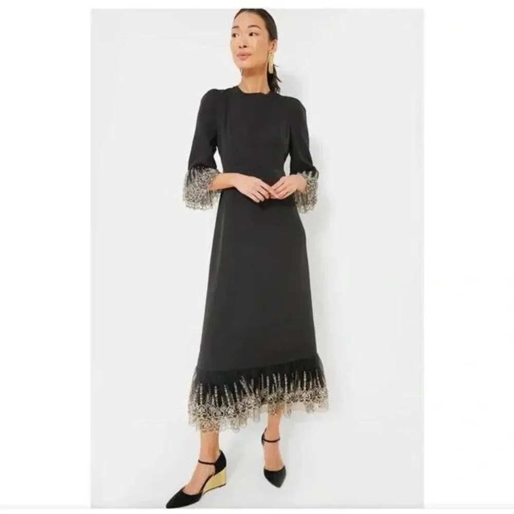 NWT Tuckernuck Pomander Place Lilleth Black Velvet Maxi Dress Gold ($298) XS - Picture 2 of 14
